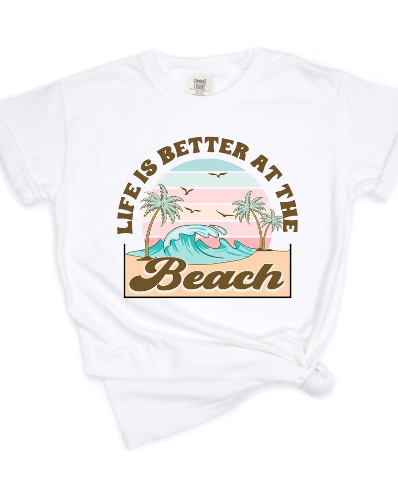Front of a size 2XL Better At The Beach Wave Garment Dyed Tee in White by Simply Sage Market. | dia_product_style_image_id:296473